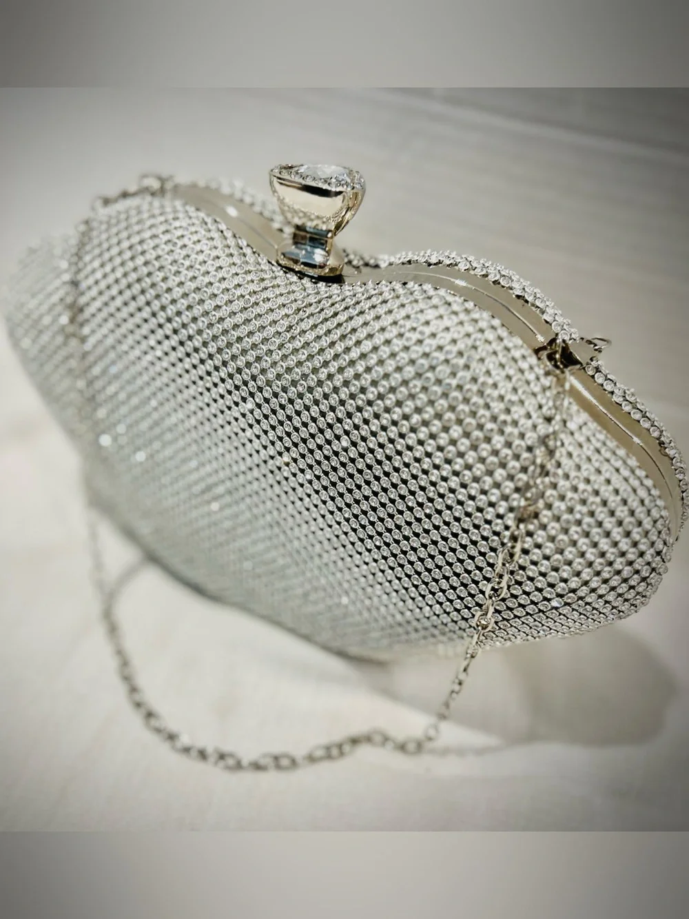 Crystal Rhinestone Lips Evening Bag Clutch Handbag Purse Prom Wedding Guest